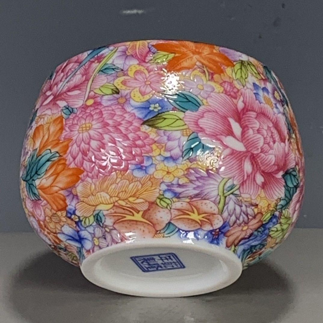 清代乾隆 万花彩蒔金主人杯湯飲 宜興 現代工芸品 茶道具 茶寵
