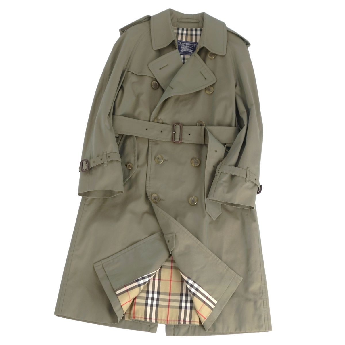 希少　バーバリーロンドン　トレンチコート　ノバチェック　ベルト付　ライトグレー 希少 バーバリーロンドン トレンチコート ノバチェック ベルト付