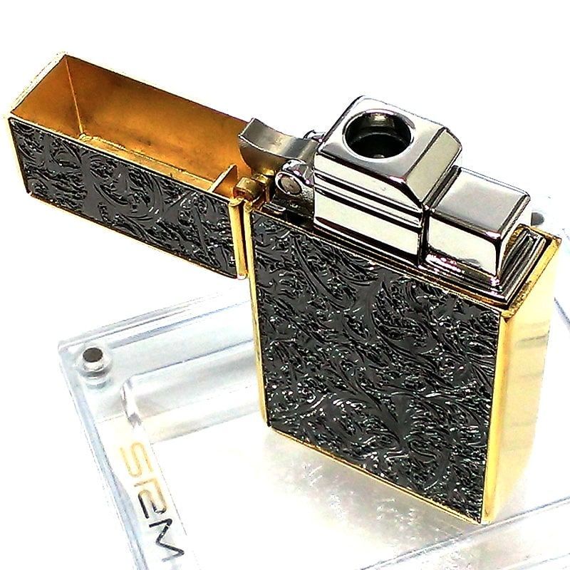 超美品 SAROME NEO 訳あり特価 メタルエンブレム 唐草 ブラックニッケル ガスライター