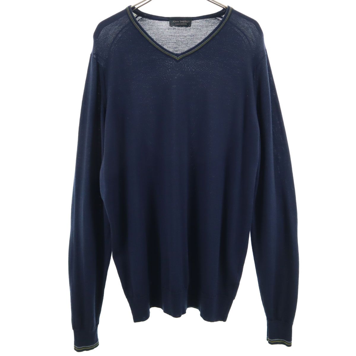 JOHN SMEDLEY ジョンスメドレー イングランド製 メリノウール 長袖 V 