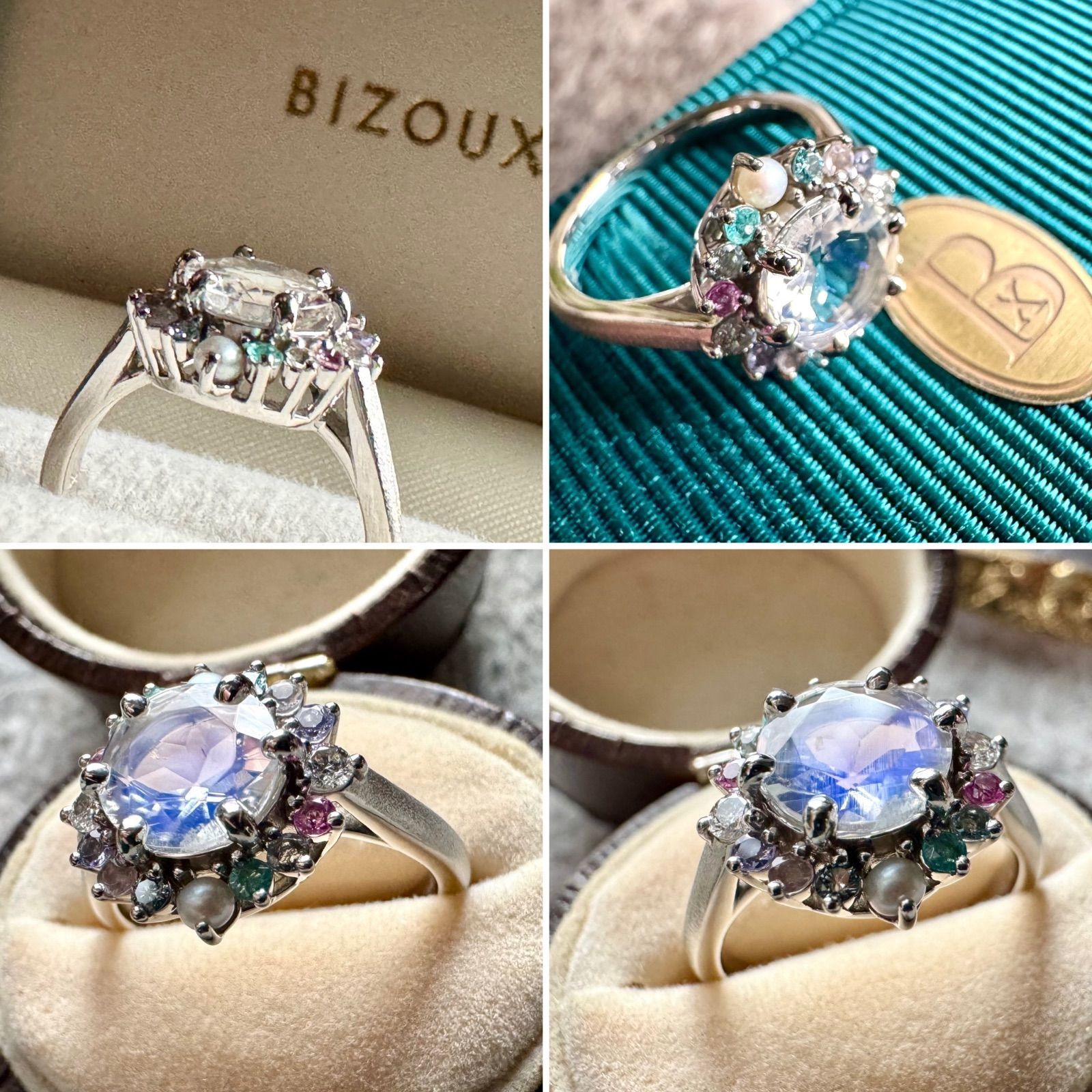 現行品◇ビズー◇フロレゾン*Pt900*ブルームーンストーンリング