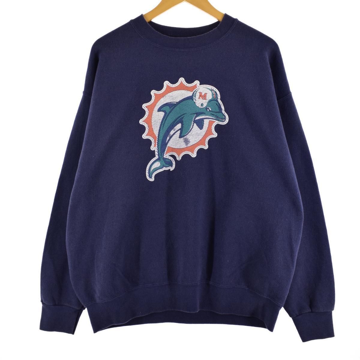 古着 NFL NFL MIAMI DOLPHINS マイアミ ドルフィンズ プリントスウェットシャツ トレーナー メンズL/eaa305573