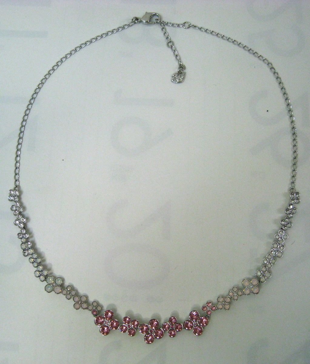 極美品 スワロフスキー SWAROVSKI ネックレス ピンク・乳白色・白 石入 