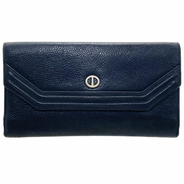 クリスチャン ディオール 長財布 ヴィンテージ 三つ折り長財布 レザー 革 ブラック 黒 Christian Dior ファスナー長財布 財布 ロングウォレット ウォレット サイフ オールド クラシック C.Dior
