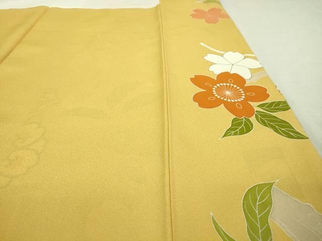 平和屋本店□極上 創業460年・千總 振袖 駒刺繍 貝桶花文 花葉色