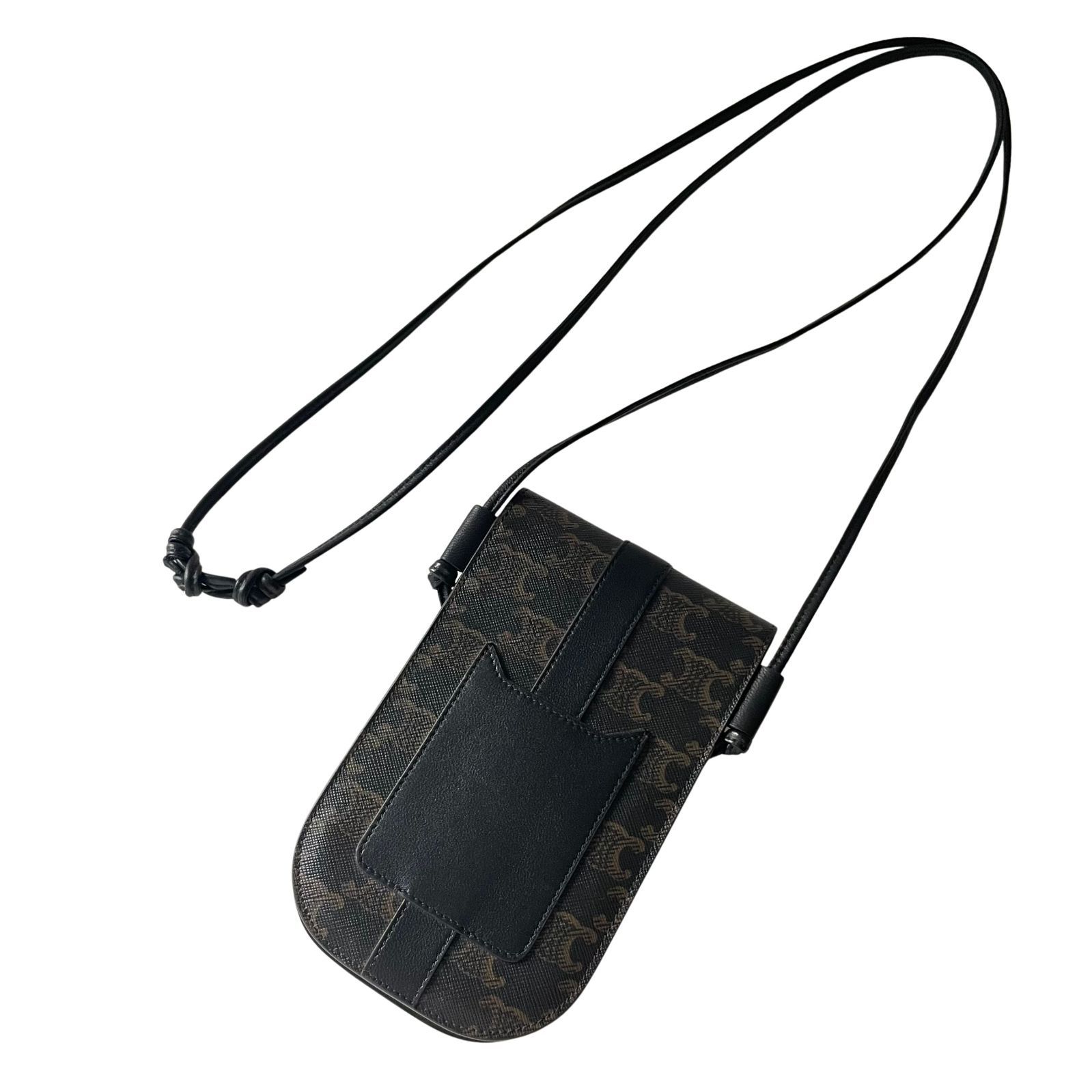 級 CELINE セリーヌ ショルダーバッグ モバイルポーチ トリオンフキャンバス ブラウン ブラウン系 コーデセット