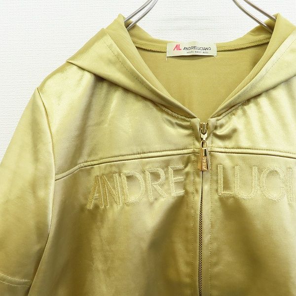 アンドレルチアーノ ANDRELUCIAND パーカー 半袖 ゴールド系 ジップ 