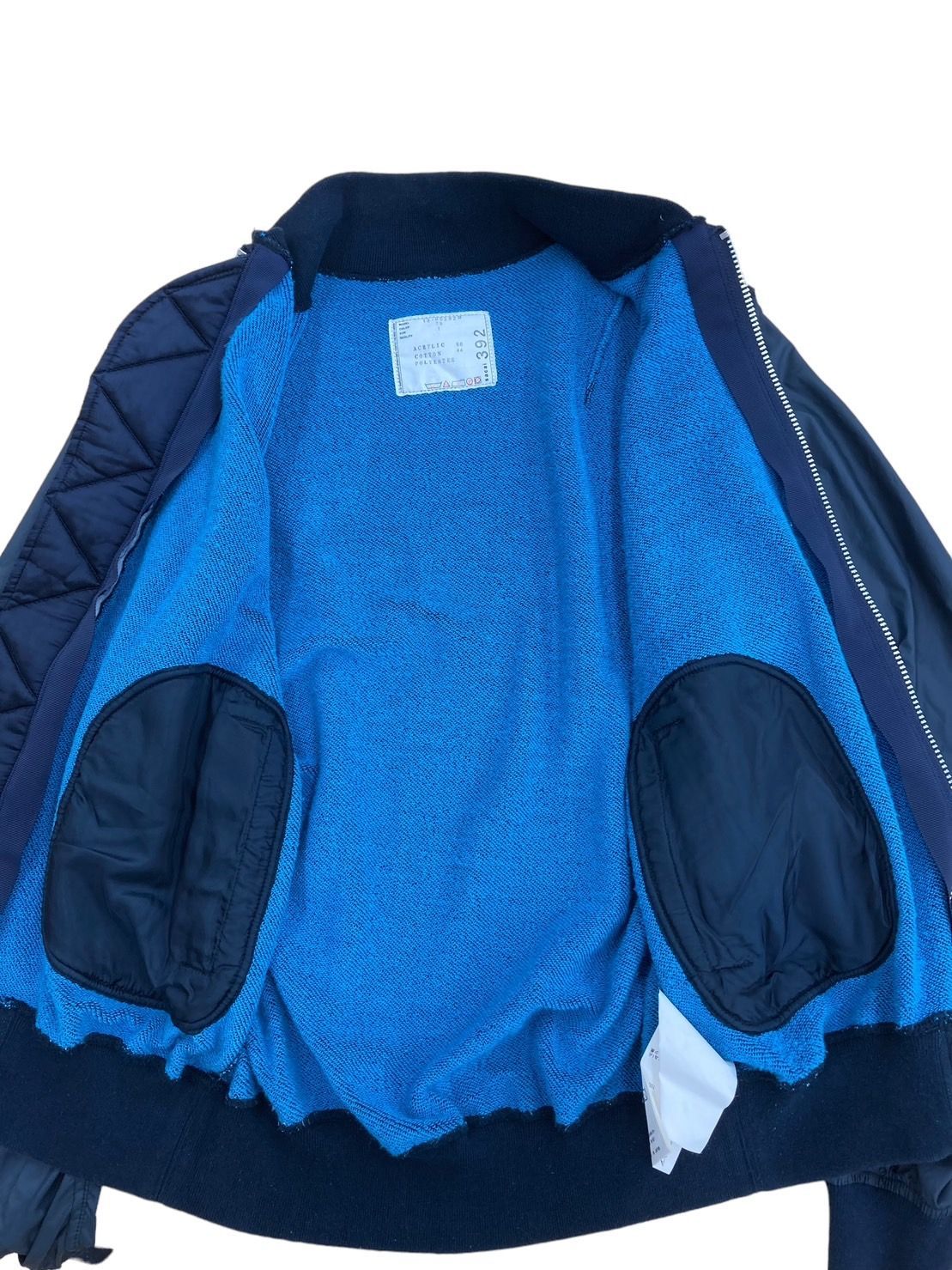 Sacai サカイ MA-1 ジップアップブルゾン ネイビー 13-00392 Sacai サカイ MA-1 ジップアップブルゾン ネイビー 13-00392