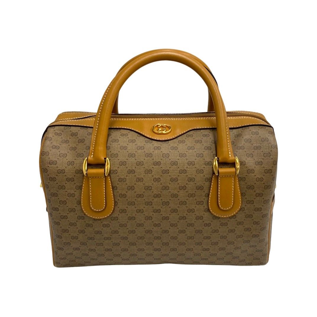 ト石】 GUCCI オールドグッチ GG柄 シェリーライン PVC×レザー