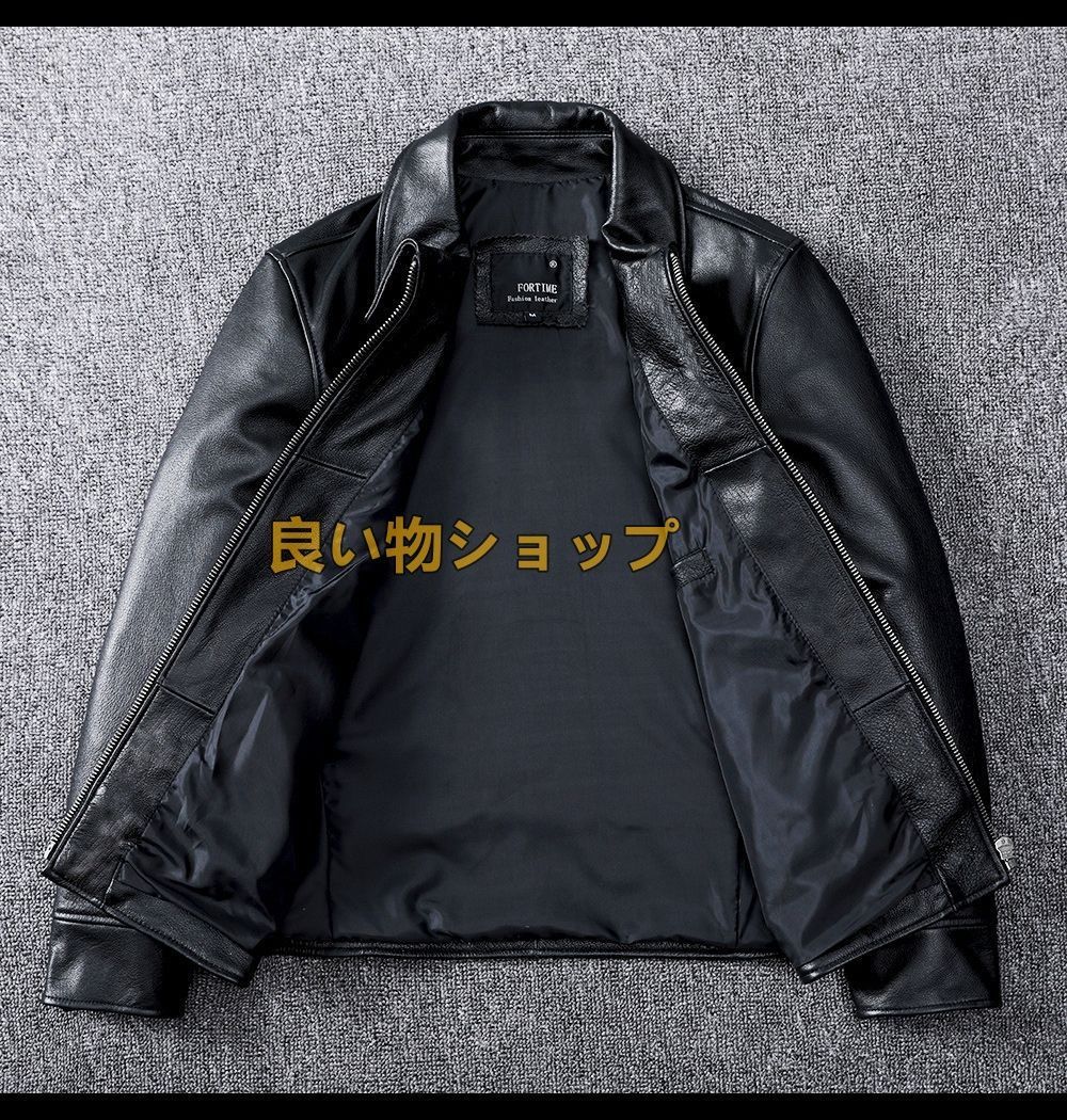 最上級 ナッパ 本革 レザージャケット ライダース バイクウェア ライダー 革ジャン 牛革 メンズ バイクジャケット 細身 S 5XL