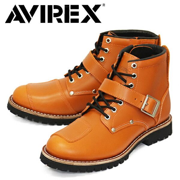 AVIREX (アヴィレックス) AV2931 TIGER タイガー バイカー レザーブーツ ORANGE AVIREX US11-約29.0cm
