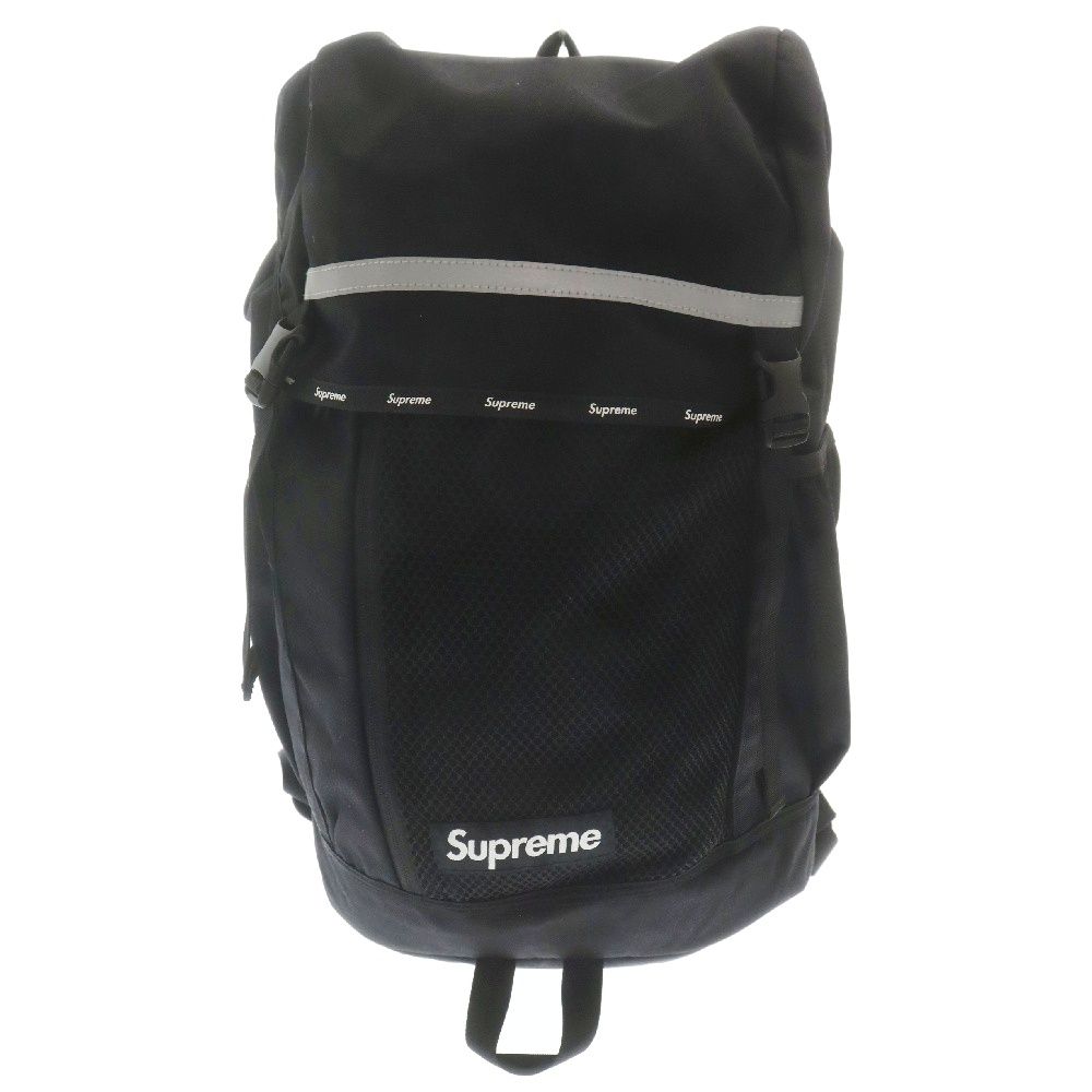 SUPREME (シュプリーム) 24AW Logo Backpack リフレクター メッシュロゴバックパック リュックサック ブラック
