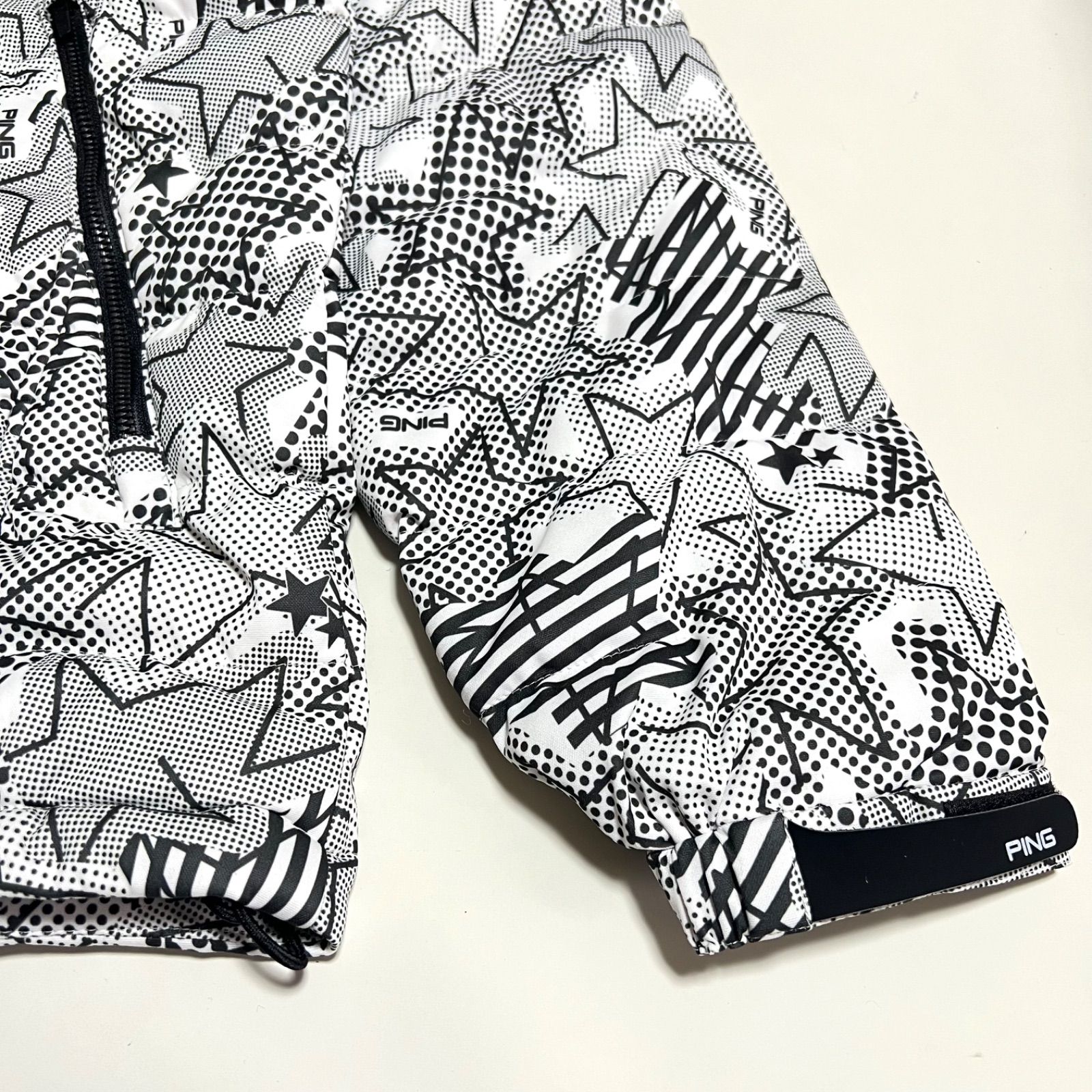 極美品 PING 中綿ブルゾン L パンツ M セットアップ 総柄 白 星 ロゴ