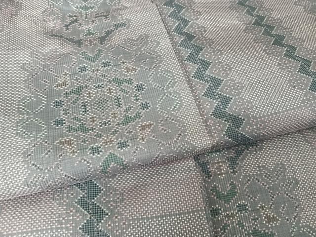 平和屋着物○本場大島紬 一元絣 幾何学花文 正絹 逸品 AAAZ3258np