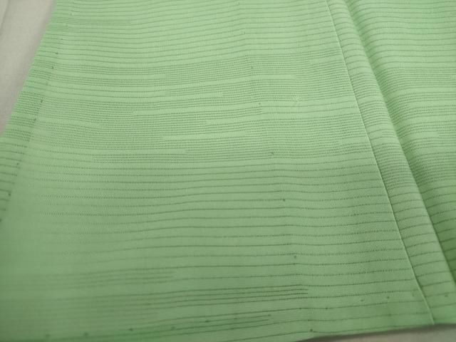 平和屋着物＊夏物　色無地　変わり絽　苗色　正絹　逸品　DAAU2104ud