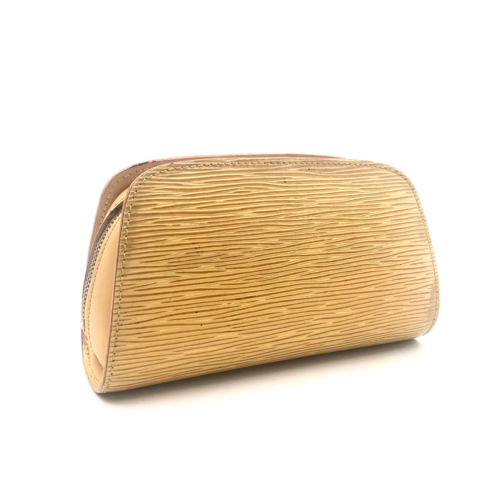 Louis Vuitton イエローレザー ポーチ □外観美品□LOUIS VUITTON ルイヴィトン エピ タッシリイエロー