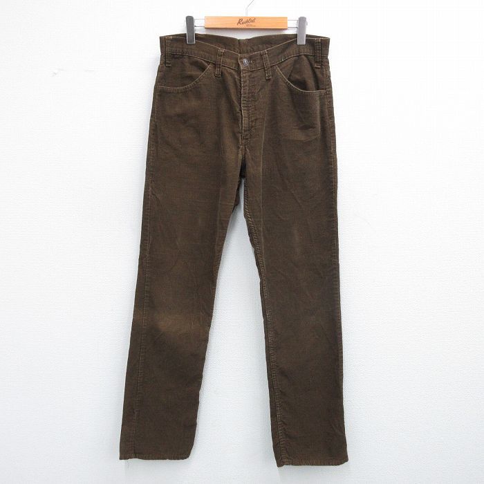 W34 古着 リーバイス Levis 519 コーデュロイ パンツ メンズ 80s タロン 濃茶 ブラウン 25oct15 ボトムス ロング