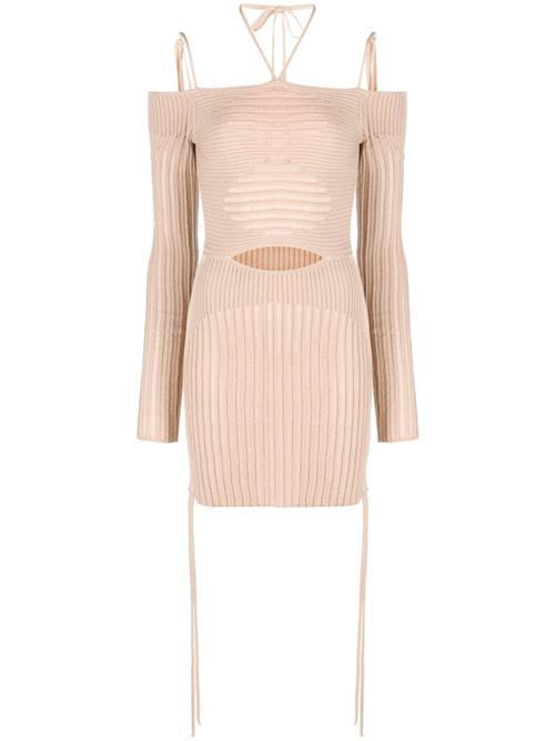 robedefleurs デニムホルターバストジップフレアミニキャバドレス ROBE de FLEURS デニムホルターバストジップフレアミニキャバドレス