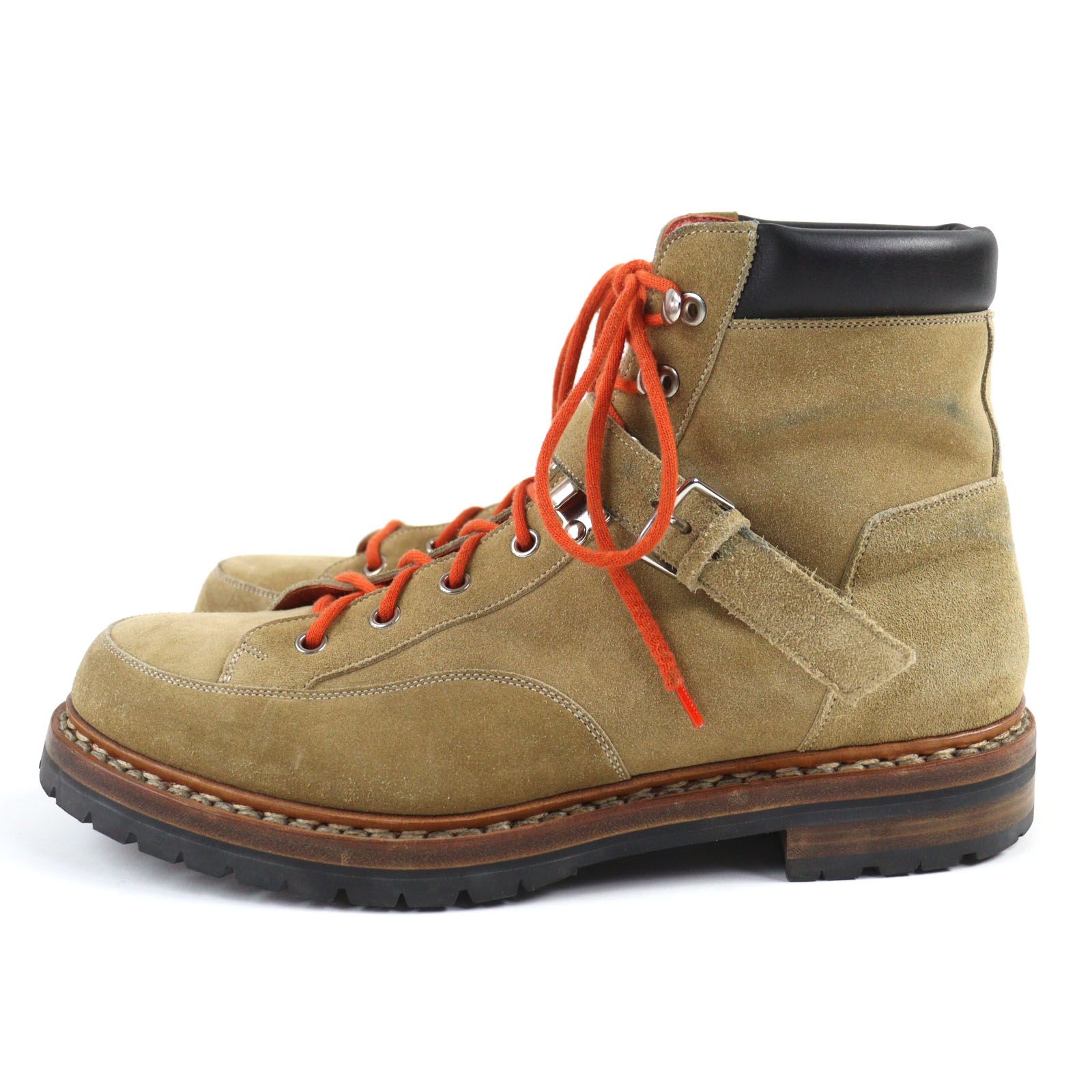 HERMES★スエード ハイカットブーツ ベージュ 革　イタリア製 エンブレム HERMES☆スエード ハイカットブーツ ベージュ 革 イタリア製 エンブレム