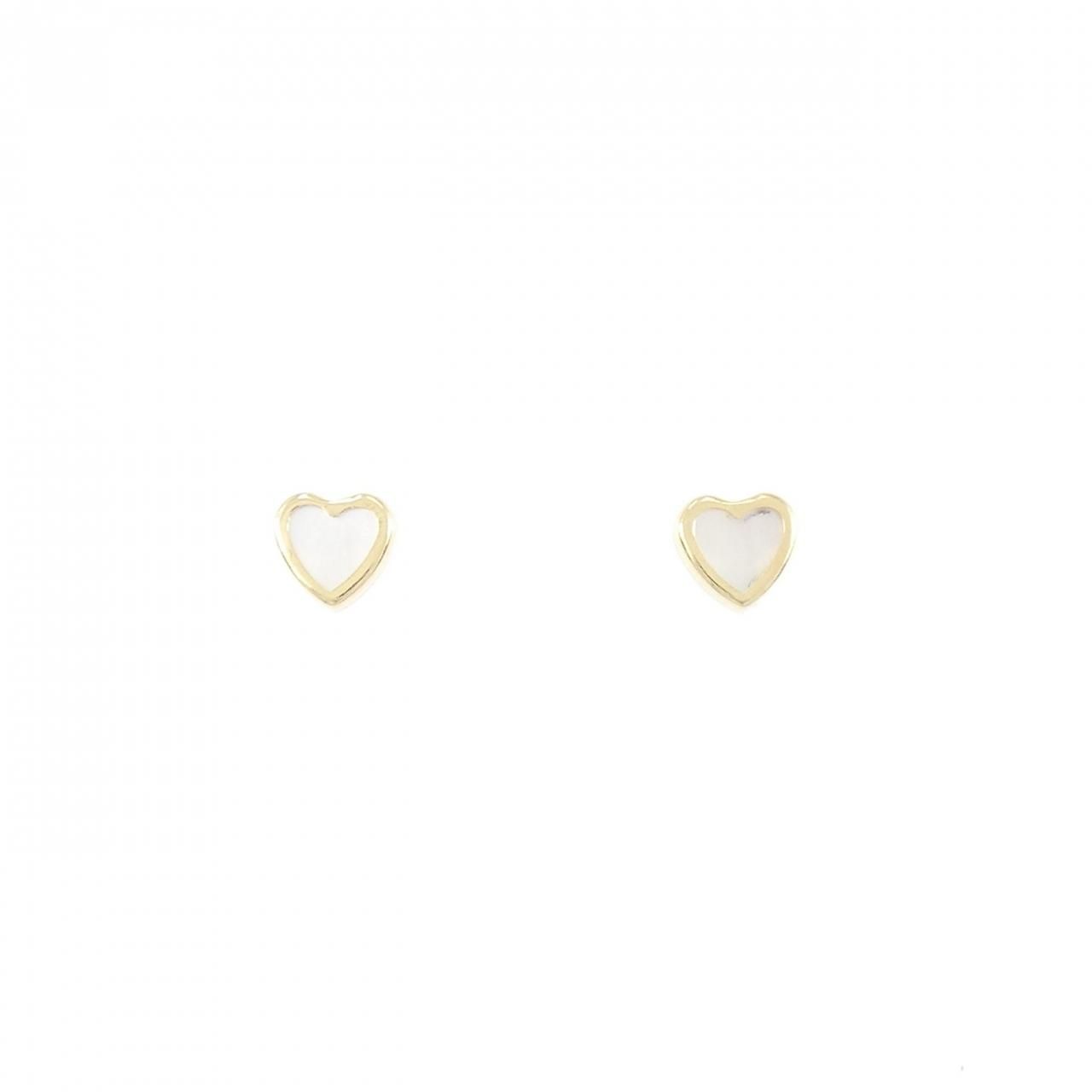 新品】750YG ハート マザーオブパール ピアス - メルカリ 