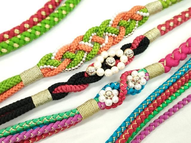 ⭐️専用⭐️帯締め 平和屋着物▽和装小物 帯締め3本 振袖用 飾り付き パール ライン