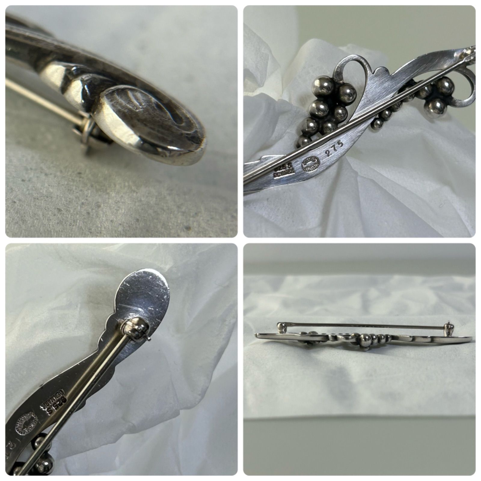 ジョージジェンセン 希少 ブローチ 275 グレープ 葡萄 AG925