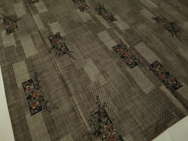 平和屋着物○本場大島紬 9マルキ 短冊花文 正絹 逸品 CAAV4758vp  