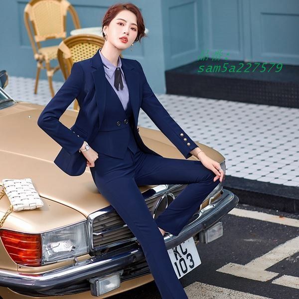 大きいサイズ スーツ OL 卒業式 入学式 ベーシックデザイン パンツスタイル＆スカートスタイルのレディーススーツ4点セット 6L 8L 7L サイズ 9L am5a227579