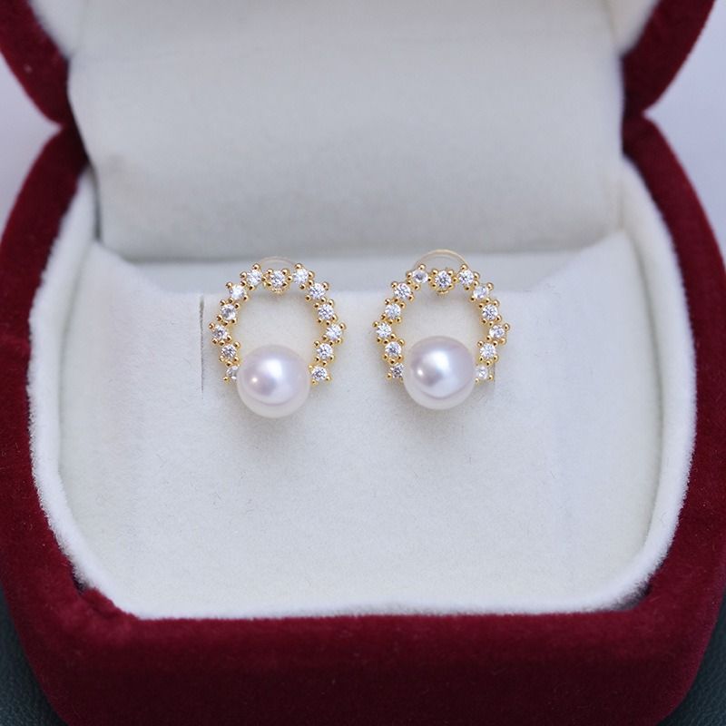 ピアス パール 本真珠 淡水パール 6mm-7mm パールピアス 卒業式