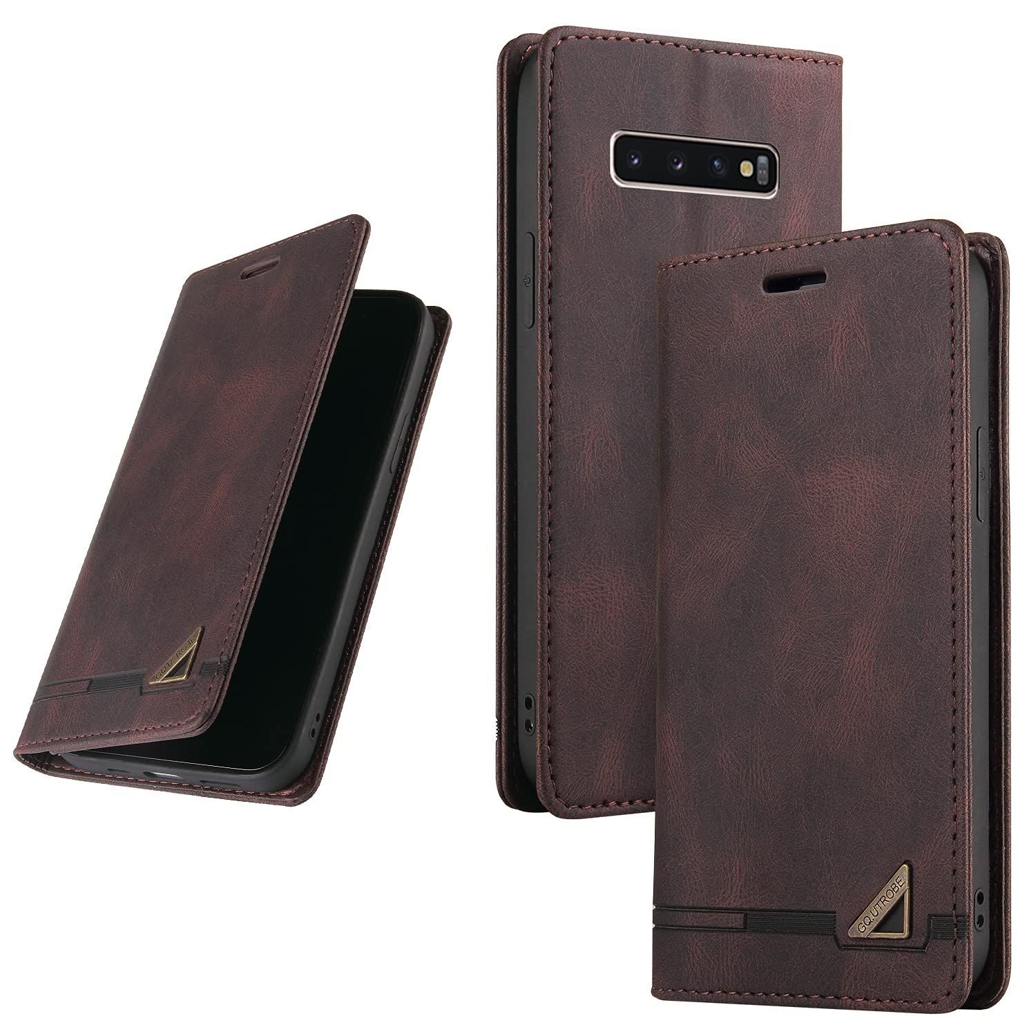 【数量限定】UnivoColors Galaxy S10 (SCV41 SC-03L) 手帳型ケース 高級合皮 スタンド機能 カード収納 マグネット式 TPUソフトカバー 全面保護 カメラ保護 衝撃吸収 RFIDブロッキング おしゃれ カバー(ブ