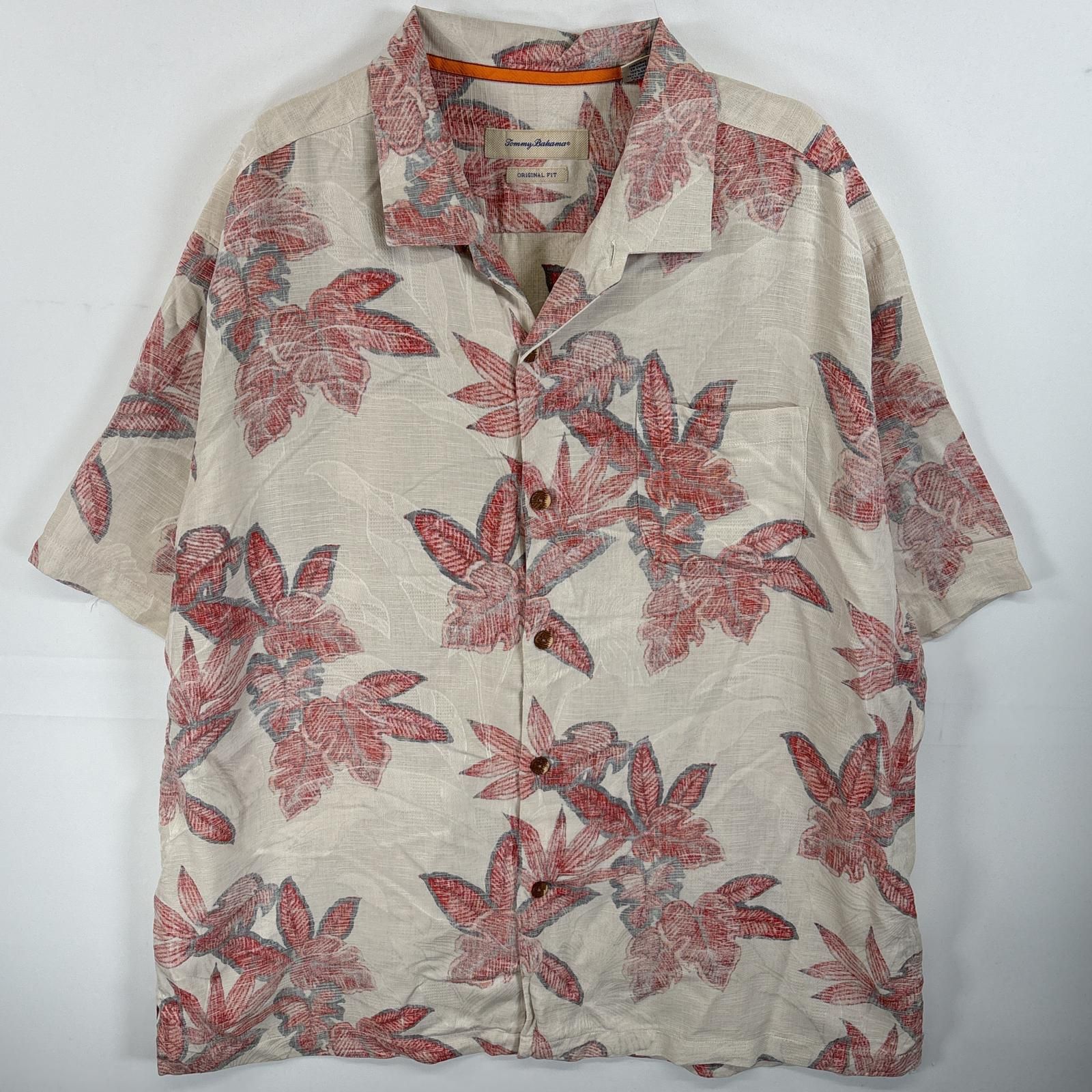 古着 トミーバハマ TOMMY BAHAMA 半袖シャツ アロハシャツ シルク  