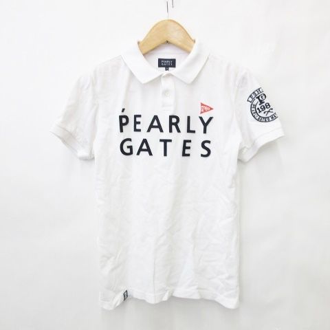 PEARLY GATES - 新品 パーリーゲイツ ロゴジャガード半袖ポロシャツ(5)サイズL/白 日本製 パーリーゲイツ PEARLY GATES ゴルフ スポーツウェア ポロシャツ