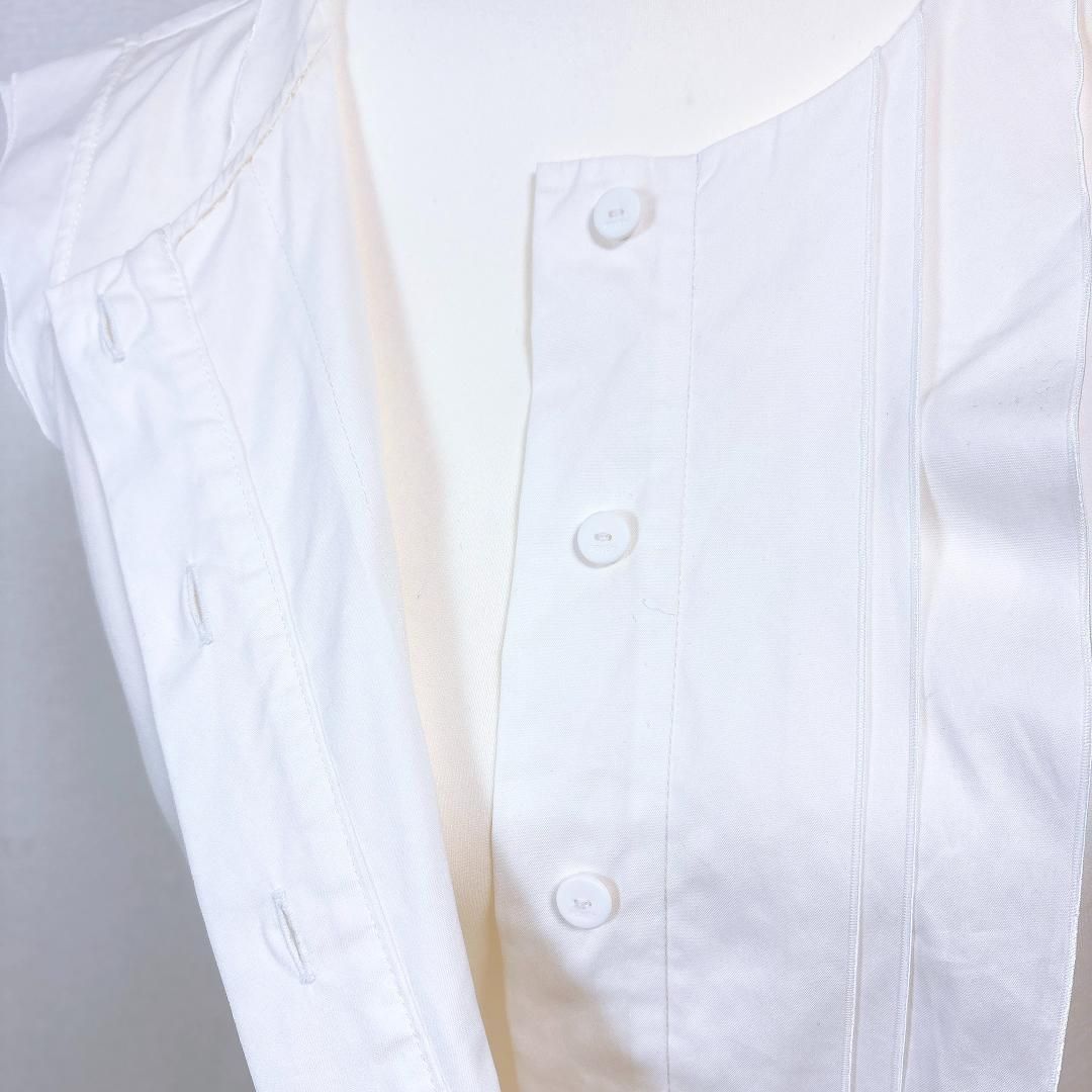 FOXEY ノースリーブブラウス コットン 38 ホワイト 無地 WWW_MORNINGWALKER_COM