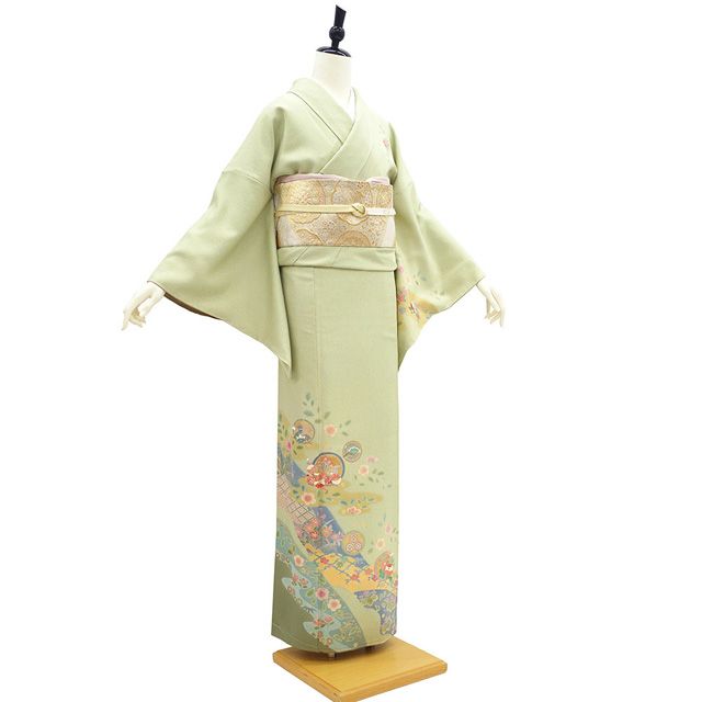 訪問着＊袷着物 上品♪金彩花丸 カーキぼかし 1AD1026000-318x424.jpg