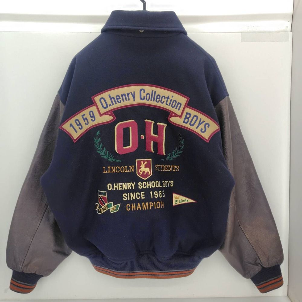 O.HENRY スタジャン M】【80年代】O.HENRY スタジャン 袖レザー | 古着屋 TEEN SPIRIT