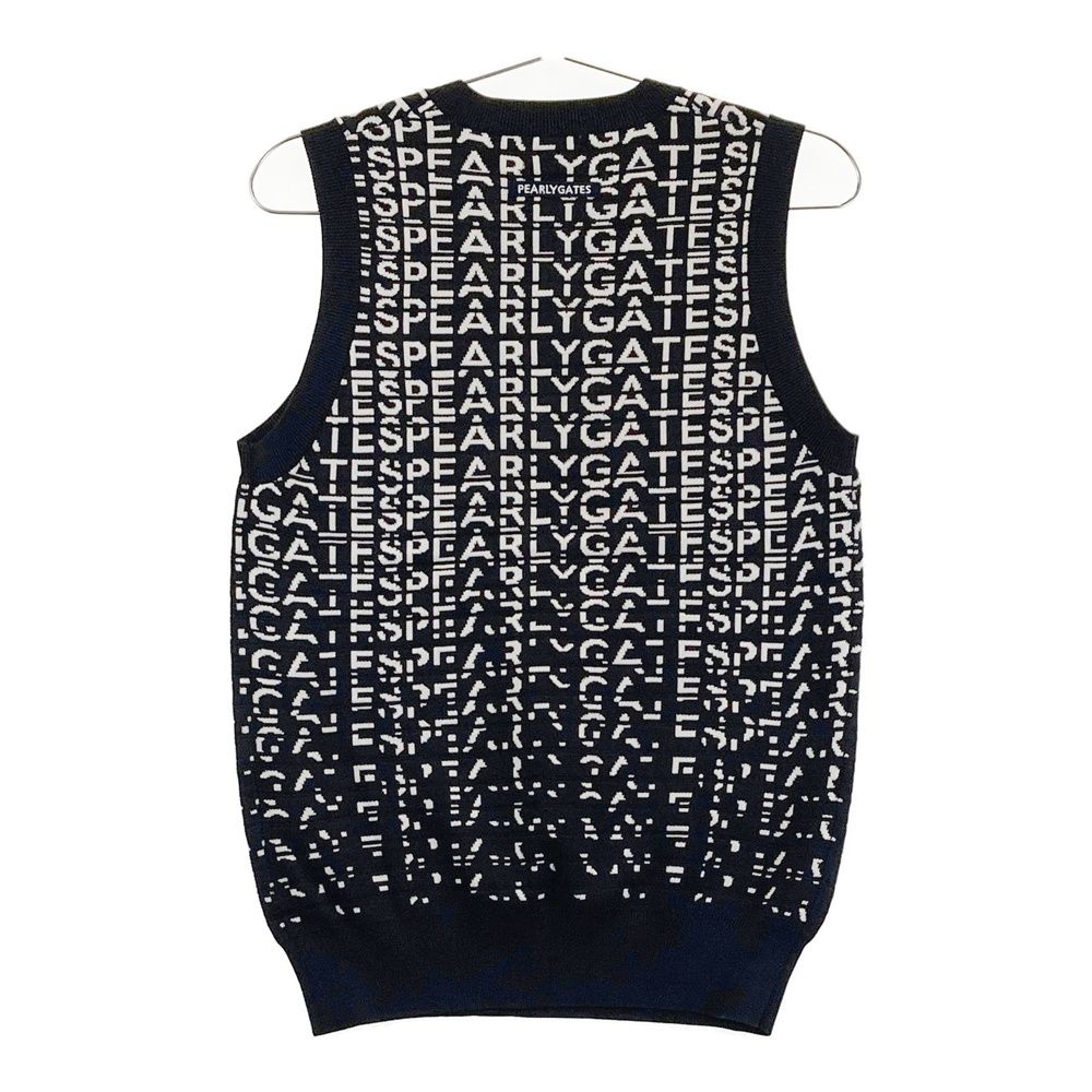 サイズ 0 PEARLY GATES パーリーゲイツ ニットベスト ロゴグラデーション柄 ネイビー系 240101542254 ゴルフウェア レディース ストスト
