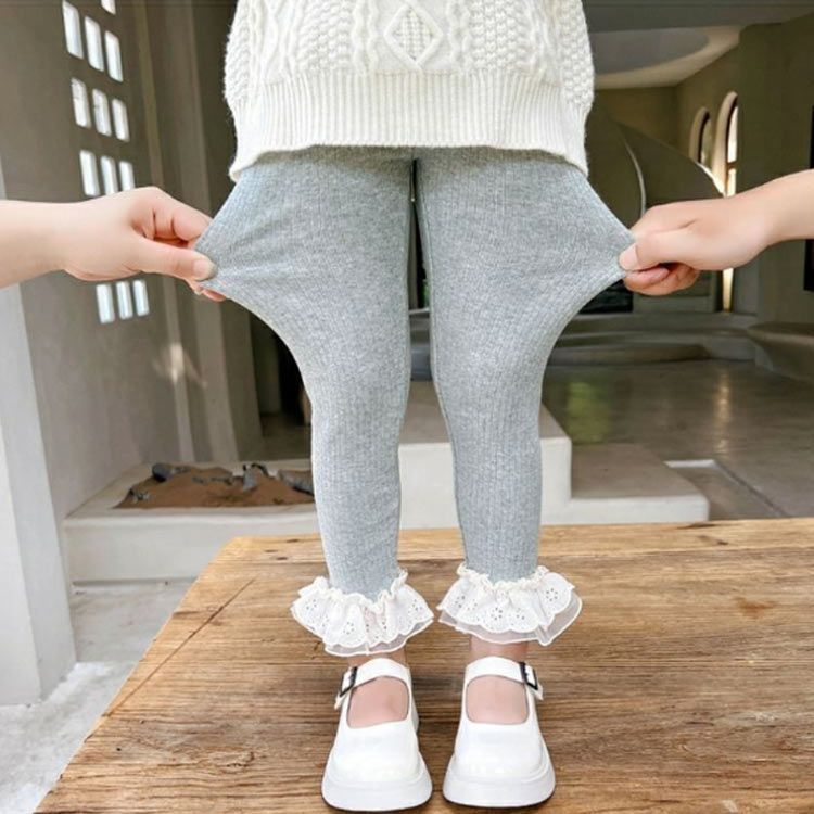 ボトムス リブ 伸縮性 フリル レギンス ベビー キッズ 子供服