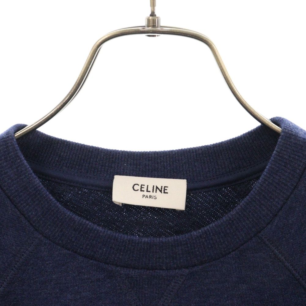 CELINE セリーヌ 22AW カシミア混 ロゴ スウェット トレーナー ネイビー 2Y148559K レディース CELINE (セリーヌ) 22AW カシミア混 ロゴ スウェット トレーナー