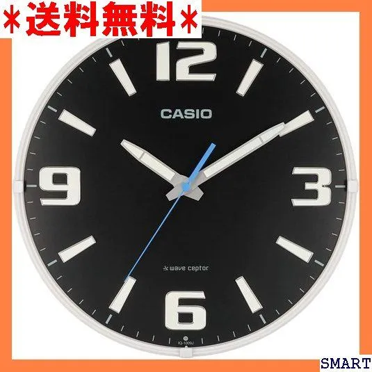 ☆人気 CASIO カシオ 掛け時計 電波時計 黒 アナログ 夜間秒針