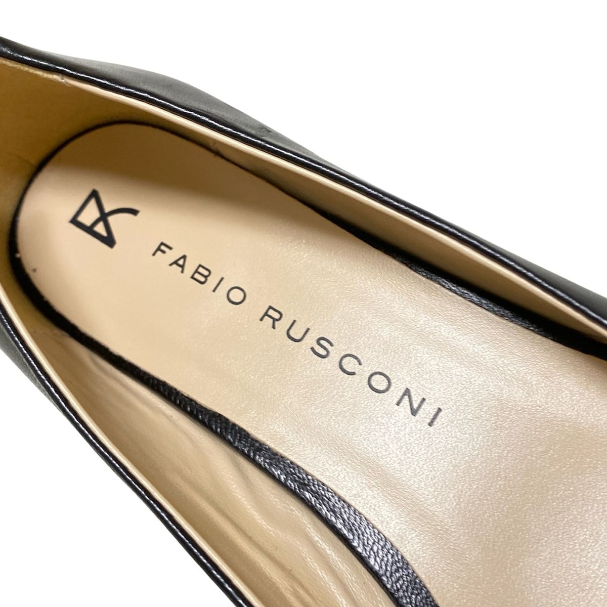  FABIO RUSCONI ファビオルスコーニ フラットシューズ レディース - 黒 レザー フラットシューズ バレエシューズ パンプス