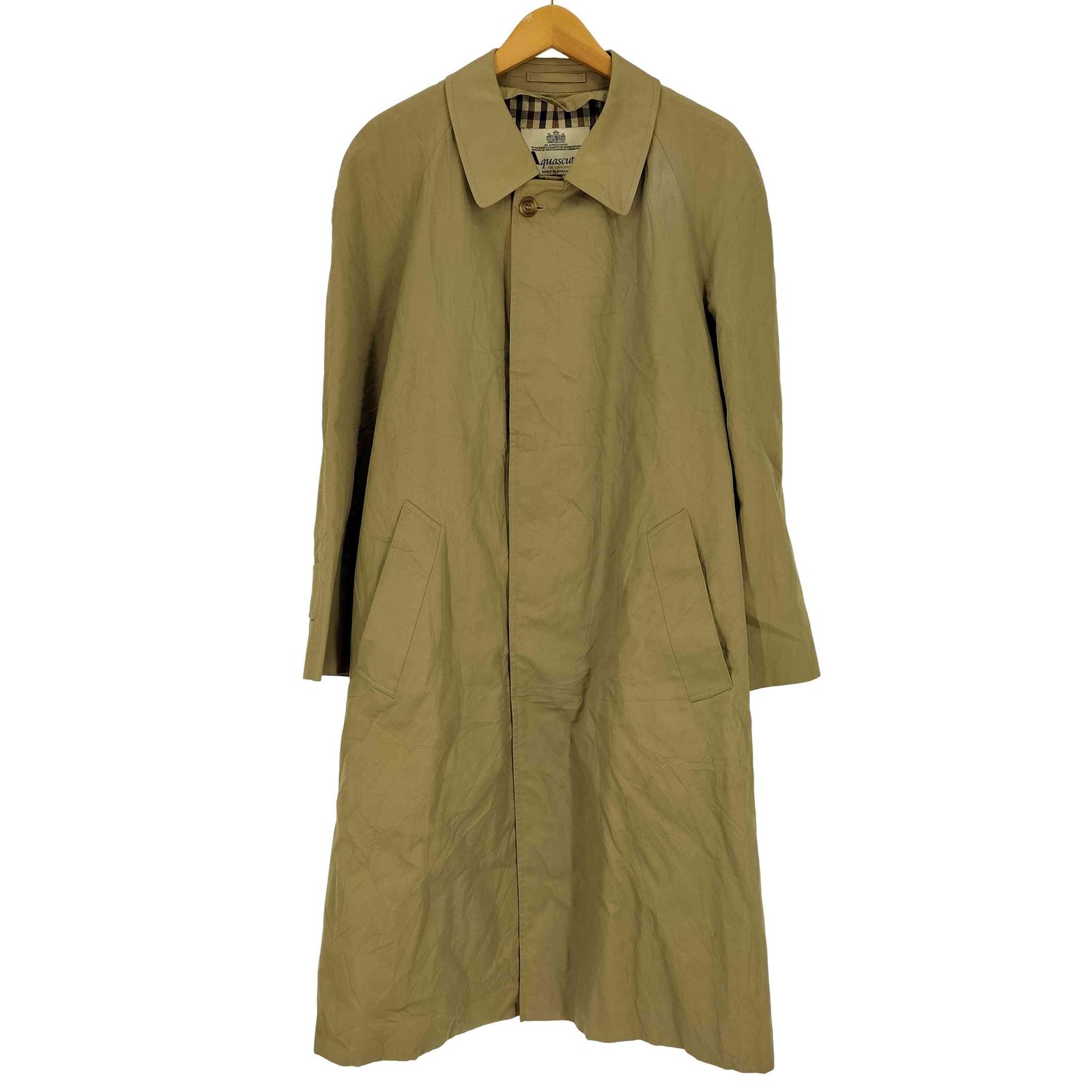 90s Aquascutum トレンチコート 裏地チェック ベージュ/AZ201 90s