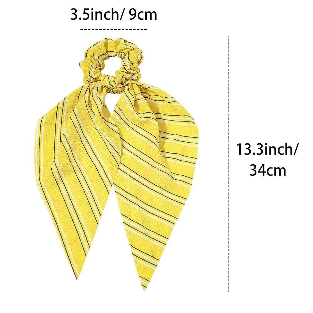 シルクサテンヘアバンド シフォンドットストライプフローラルタイプヘアネクタイポニーテールホルダーシュシュネクタイヴィンテージ