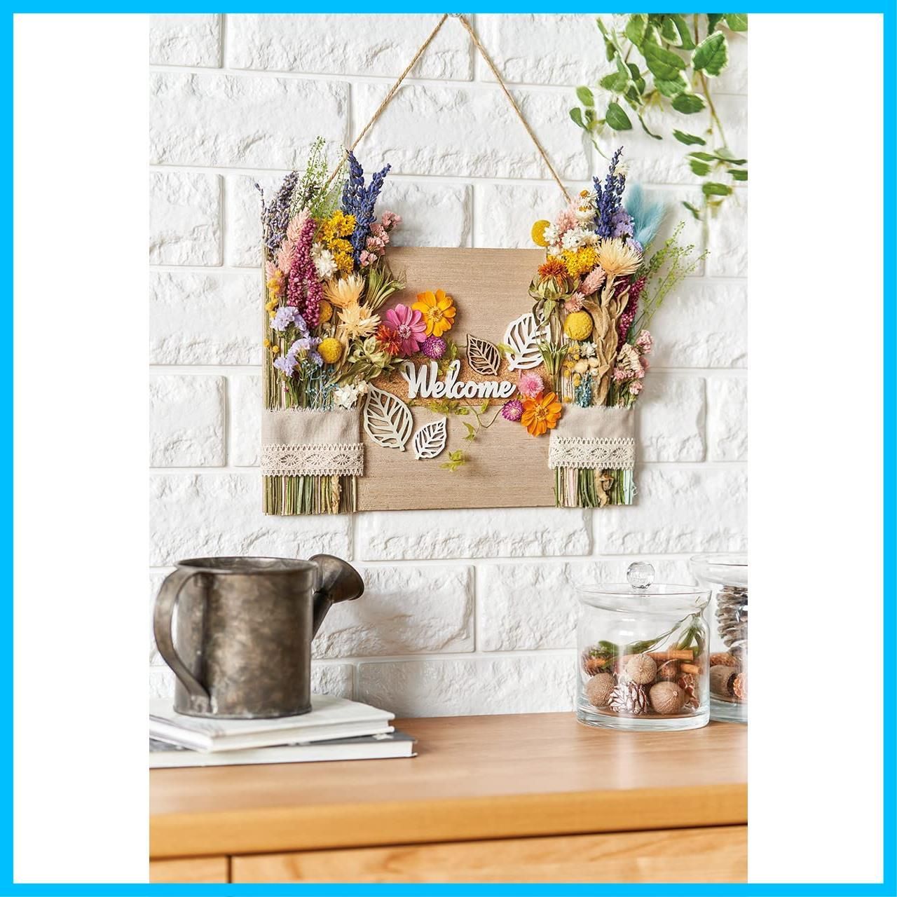 43㎝ リューカデンドロンとアンティーク紫陽花の横長ガーランド 43