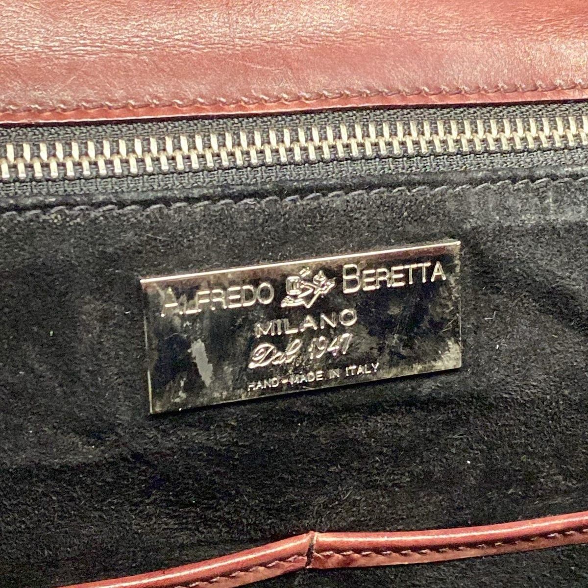 ALFREDO BERETTA(アルフレッドベレッタ) リュックサック 黒×ボルドー  