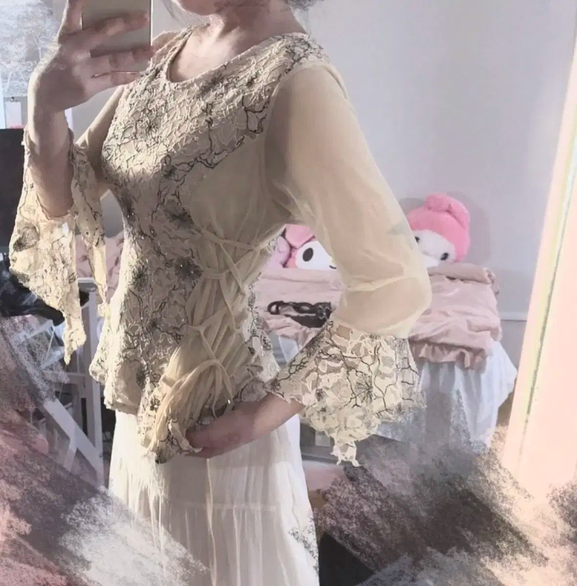 ヴィンテージ オリエンタル ピンターカル フェアリー コルセット ブラウス コーディネートセット