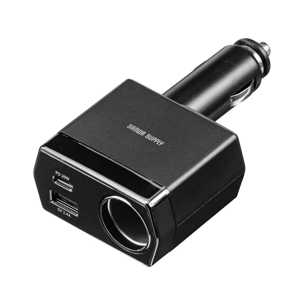 サンワダイレクト カーチャージャー Type-C PD20W シガーソケット USB-C USB-A 車 急速充電 12V/24V対応 200-CAR096
