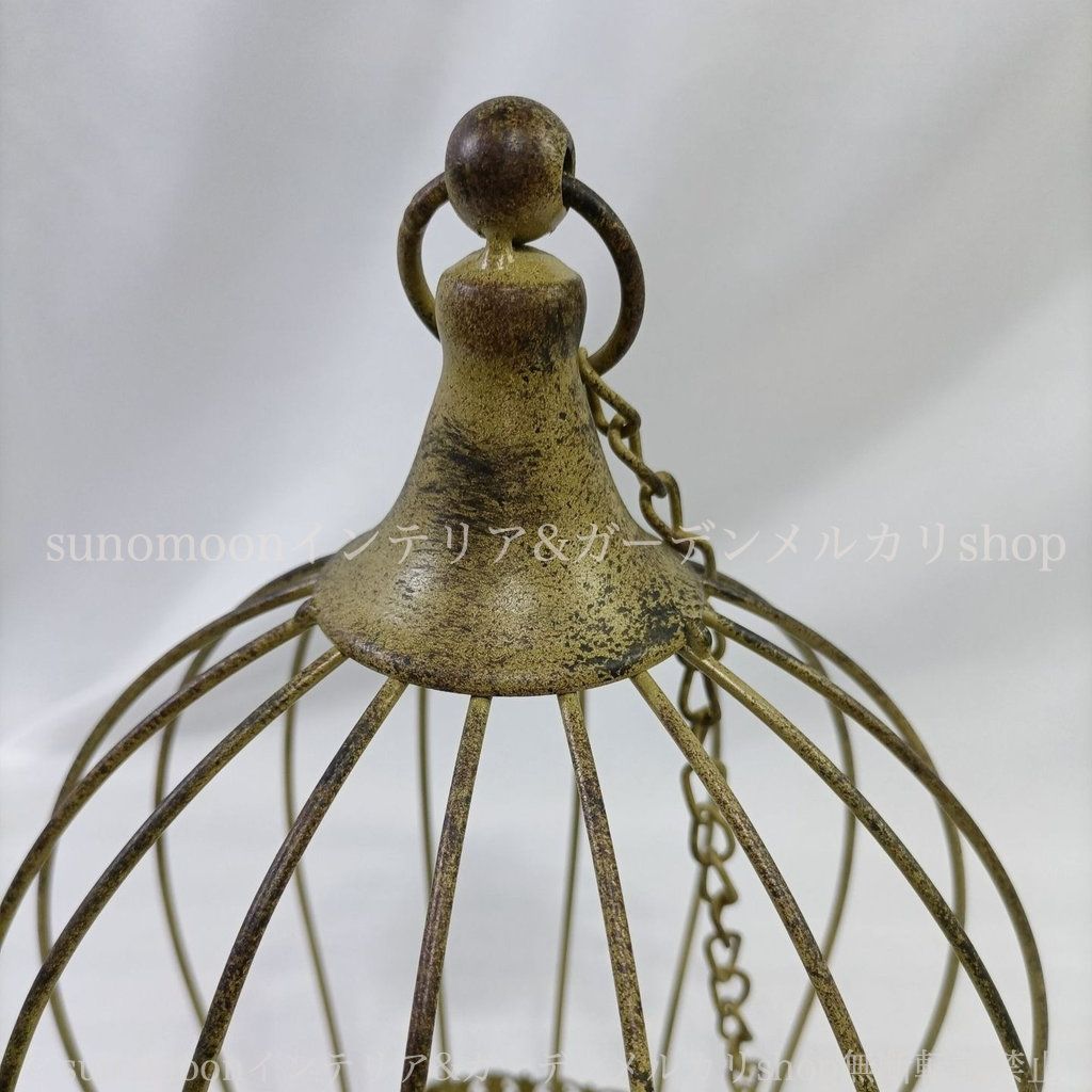 シャビーシック プランタースタンド ハンキング 庭の装飾 ヴィンテージ調 雑貨 ガーデン雑貨 ガーデン ガーデニング お洒落 ゴールド 8-14 おしゃれ 鳥かご シャビー加工 ガーデンインテリア インテリア STEELWINDOWSANDDOORS_COM