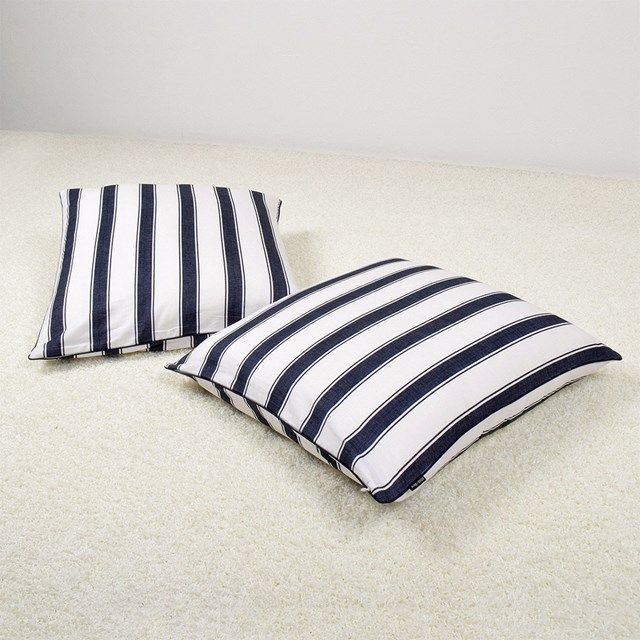 COLORFUL CANDY STYLE 新品  座布団カバー 2枚セット 55cm×59cm フレンチシックストライプ ホワイト ストライプ 座布団 ざぶとん カバー ざぶとんカバー センチ 綿 おしゃれ かわいい コットン インテ