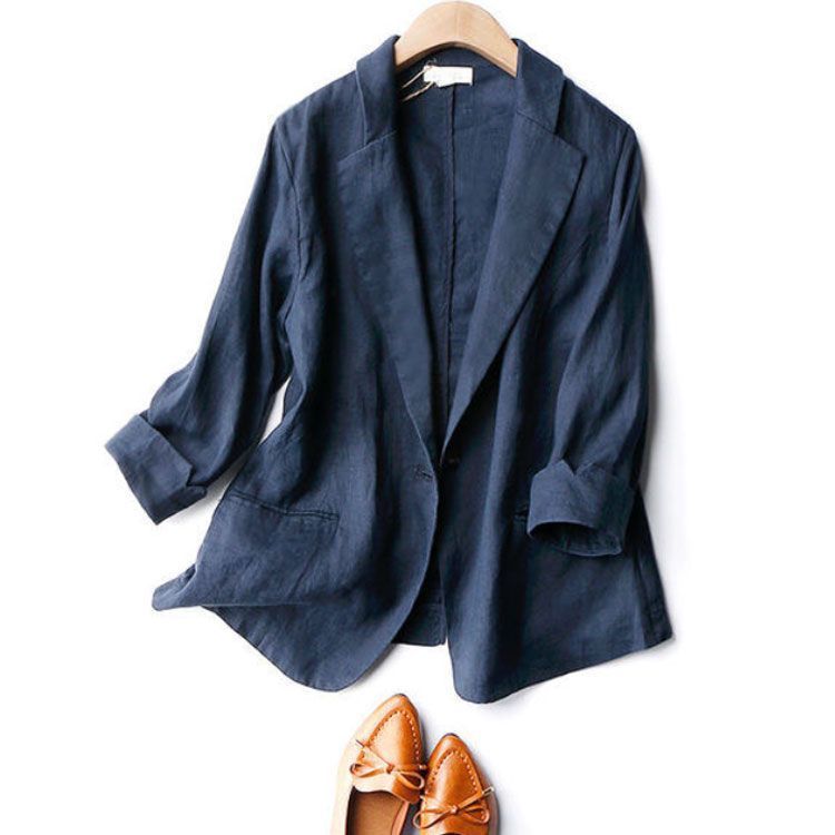 極美品 希少 LANVIN en Bleu リネン100% テーラードジャケット 極美品 希少 LANVIN en Bleu リネン100% テーラードジャケット