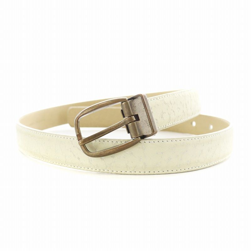 DOLCE&GABBANA ホワイト ベルト Dolce & Gabbana ホワイトレザーベルト